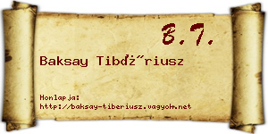 Baksay Tibériusz névjegykártya
